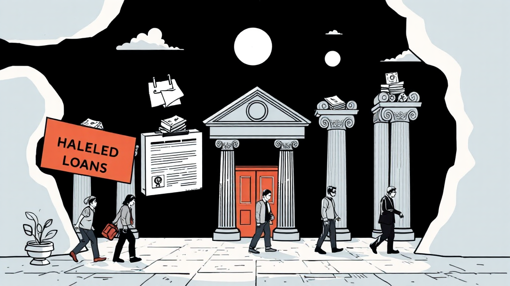 가계대출 셧다운 원인과 영향 분석 4 은행별 대출 중단 현황 (illustration 스타일)