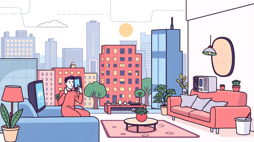 AI 스마트리빙 앱 비서 완벽 분석 4 AI 비서 주요 기능: 음성 제어 및 정보 제공 (cartoon 스타일)