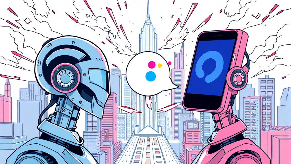 AI 스마트리빙 앱 비서 완벽 분석 6 다양한 AI 비서 종류 및 비교 (Siri, Google 어시스턴트 등) (illustration 스타일)