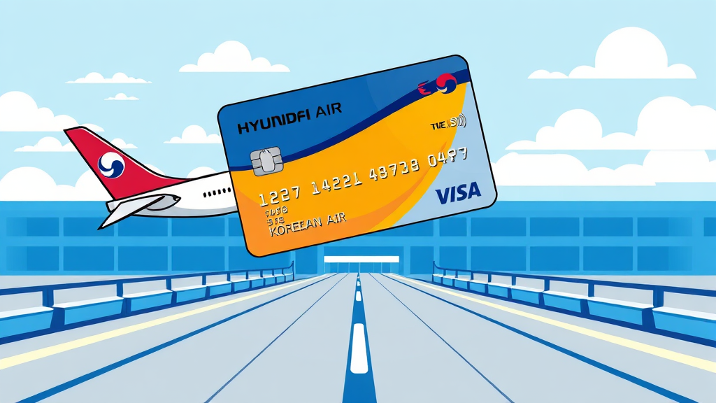 현대카드 항공권 할인 총정리! 7 현대카드 대한항공 제휴 카드 혜택 분석 (cartoon 스타일)
