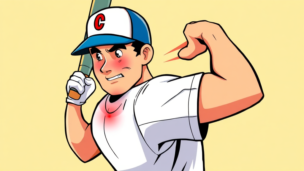 상완이두건염 A to Z 4 상완이두건염 원인 (cartoon 스타일)