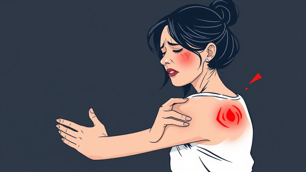 상완이두건염 A to Z 5 상완이두건염 증상 (illustration 스타일)