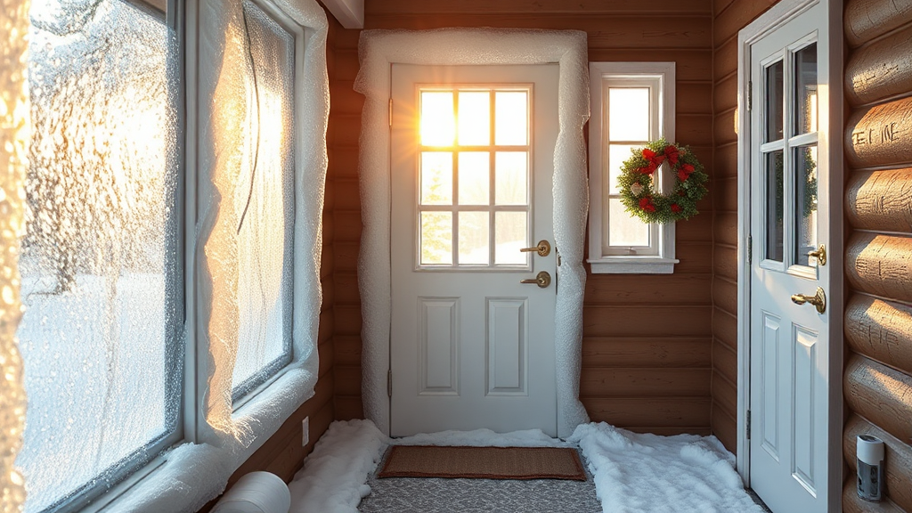 겨울 난방비 절약 완벽 가이드 6 외풍 차단, 문틈·창문 관리 필수 (realistic 스타일)