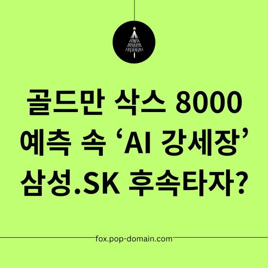 골드만 삭스 8000 예측 속 AI 강세장 삼성.SK 후속타자
