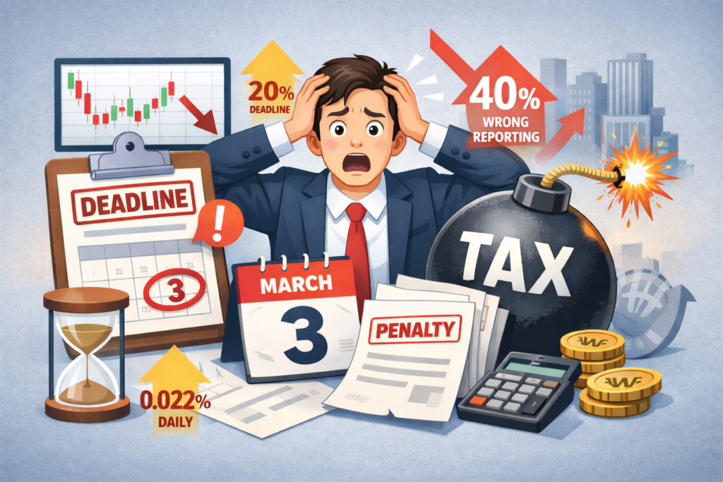 세금 신고 기한 경고