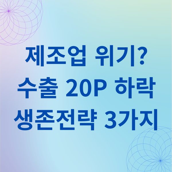 제조업 위기 수출 20P 하락 생존전략 3가지