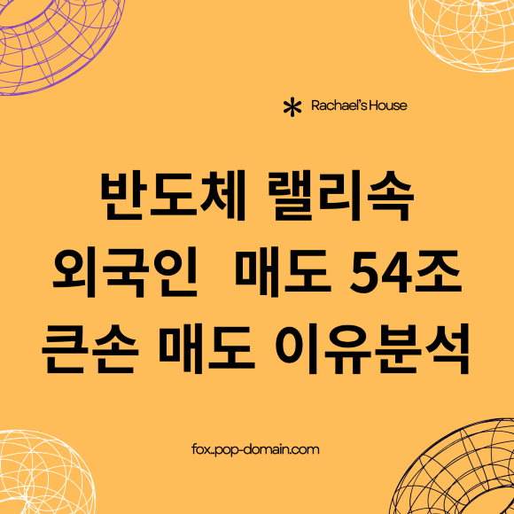 반도체 랠리속 외국인 매도 54조 큰손 매도 이유분석