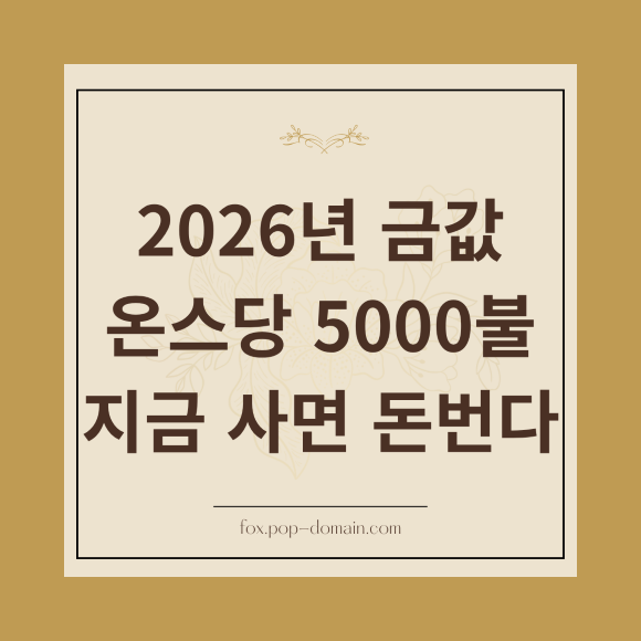 2026년 금값 온스당 5000불 지금 사면 돈번다