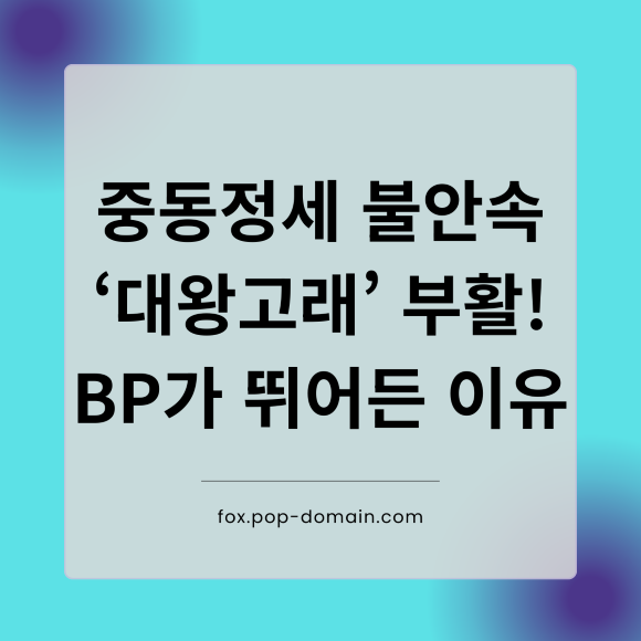 중동정세 불안속 ‘대왕고래 부활 BP가 뛰어든 이유