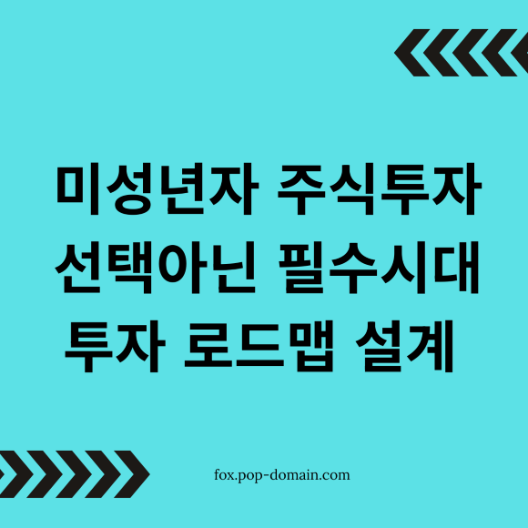 미성년자 주식투자 선택아닌 필수시대 투자 로드맵 설계